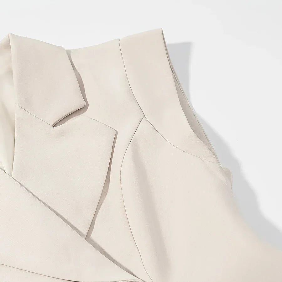 Conjunto Alfaiataria Wide Leg Gola Lapela Slim élégant Lenogue