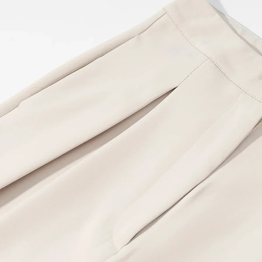 Conjunto Alfaiataria Wide Leg Gola Lapela Slim élégant Lenogue