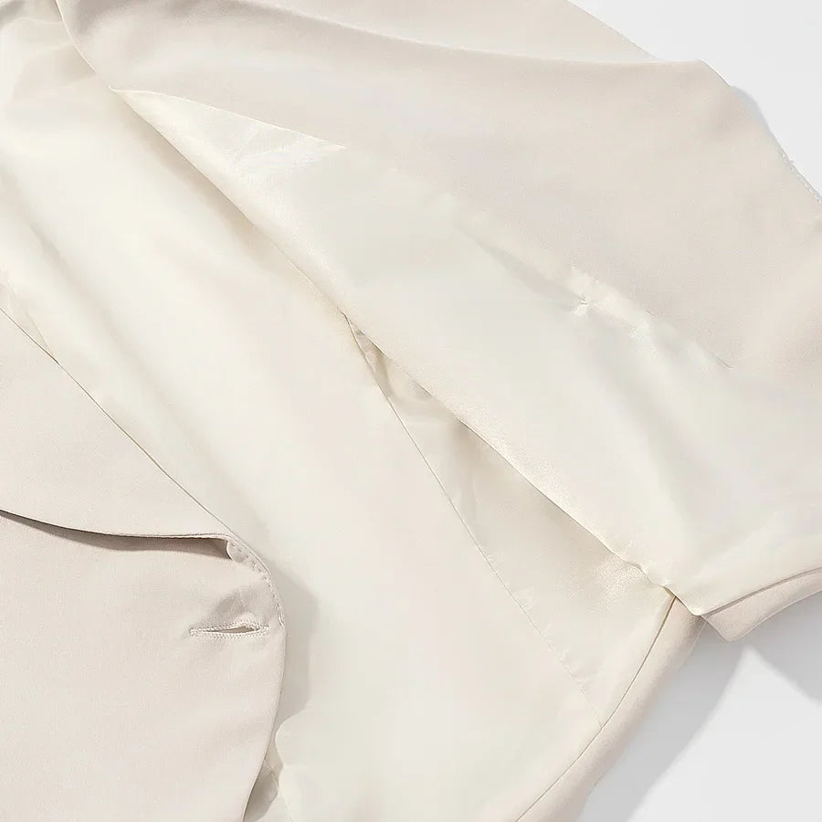 Conjunto Alfaiataria Wide Leg Gola Lapela Slim élégant Lenogue