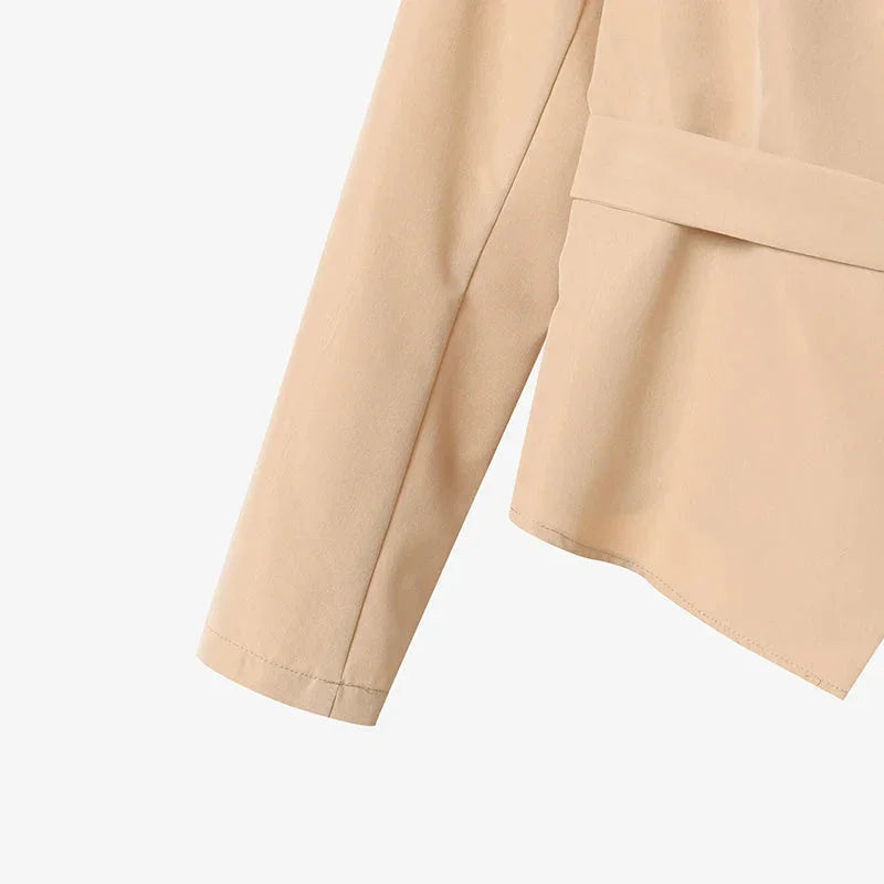 Conjunto Blazer Leve com Cinto e Calça Pantalona Lenogue