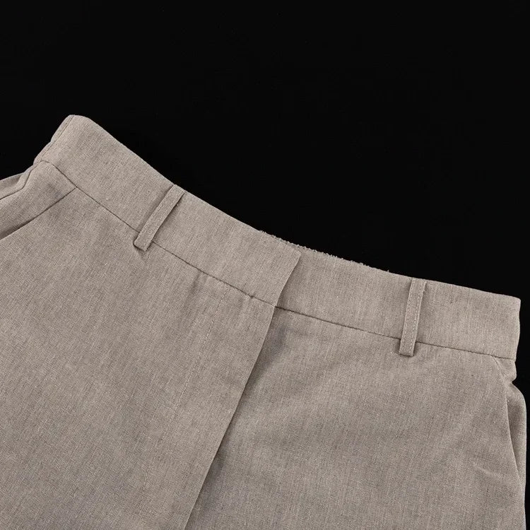 Conjunto Cardigã Top e Shorts de Poliéster Cintura Elástica Lenogue