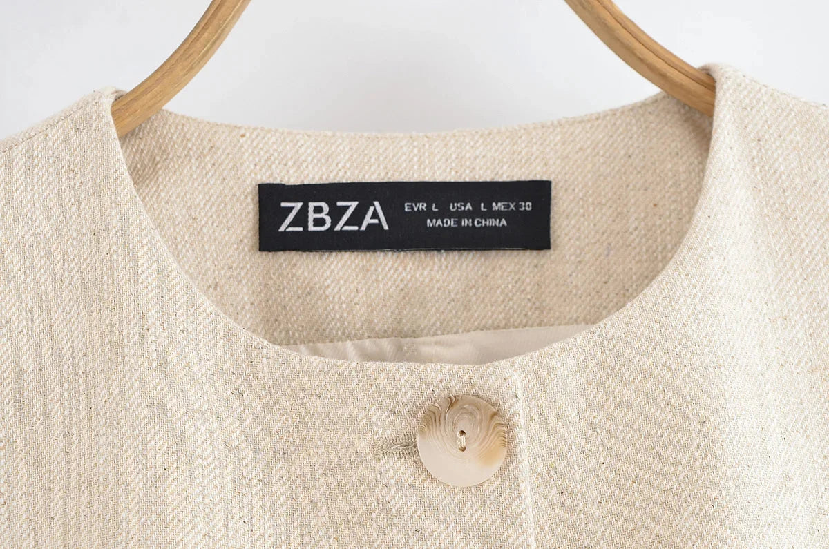 Conjunto Colete e Calça Reta de Alfaiataria Cintura Alta Lenogue