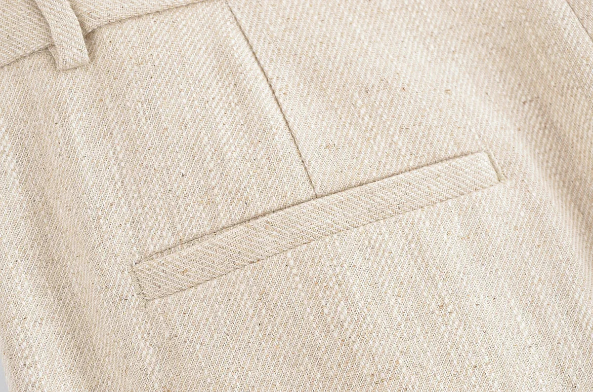 Conjunto Colete e Calça Reta de Alfaiataria Cintura Alta Lenogue