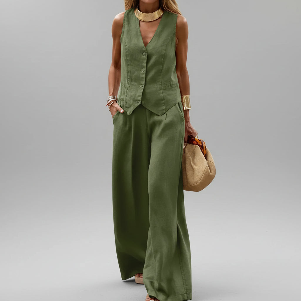 Conjunto de Alfaiataria Casual Chic para Trabalho Lenogue Verde / p