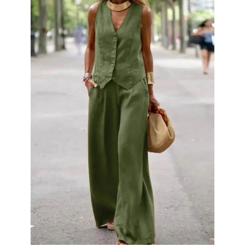 Conjunto de Alfaiataria Casual Chic para Trabalho Lenogue Verde / p