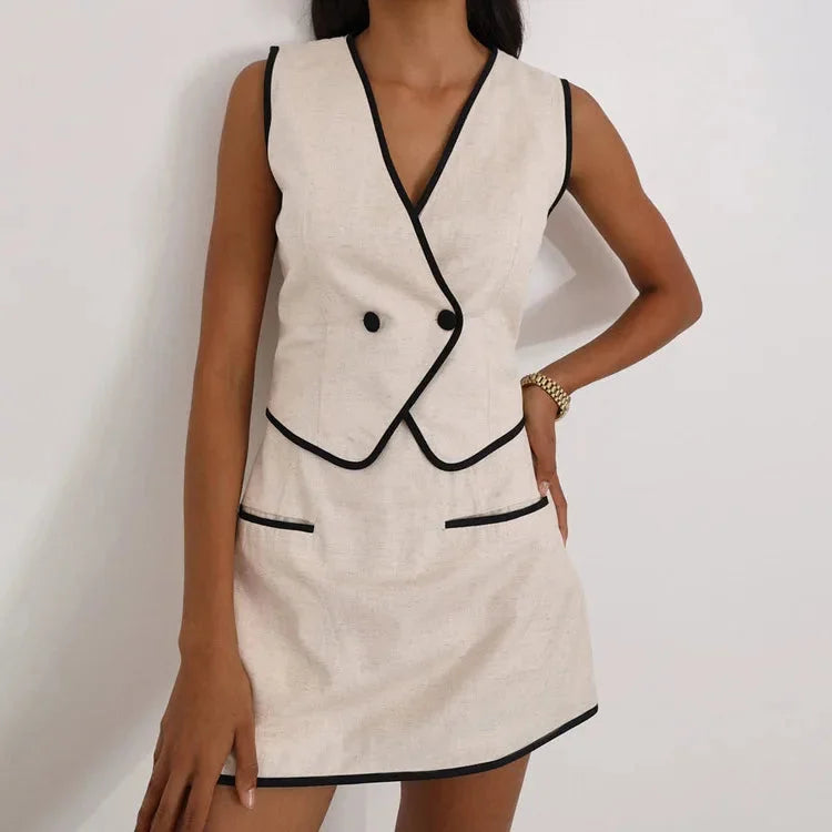 Conjunto Top Cropped e Shorts de Algodão Cintura Alta Lenogue