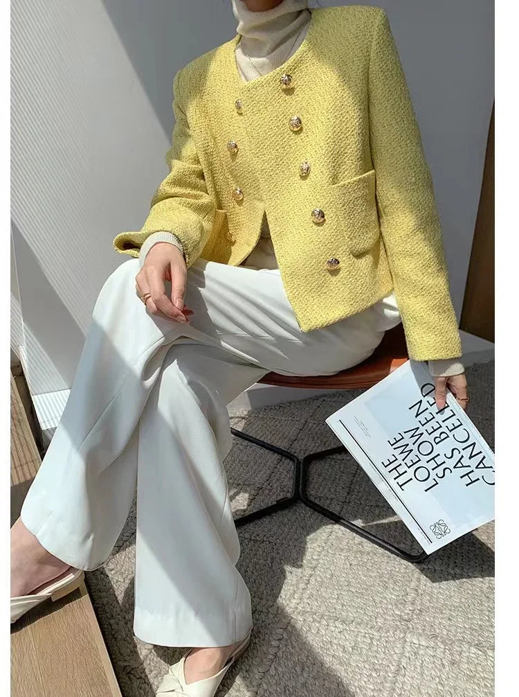 Jaqueta Alfaiataria Transpassada para Escritório Lenogue