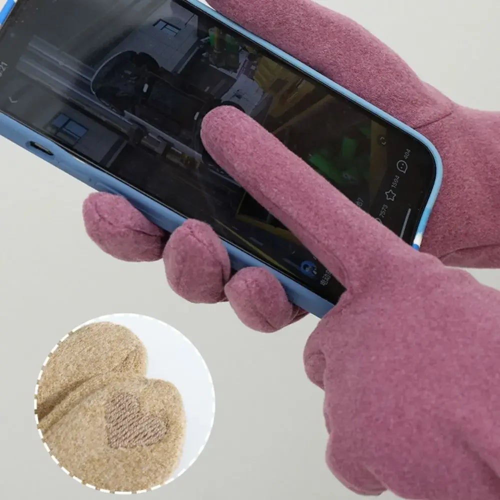 Luvas de Couro Sintético com Suede e Touch Screen Chic Lenogue
