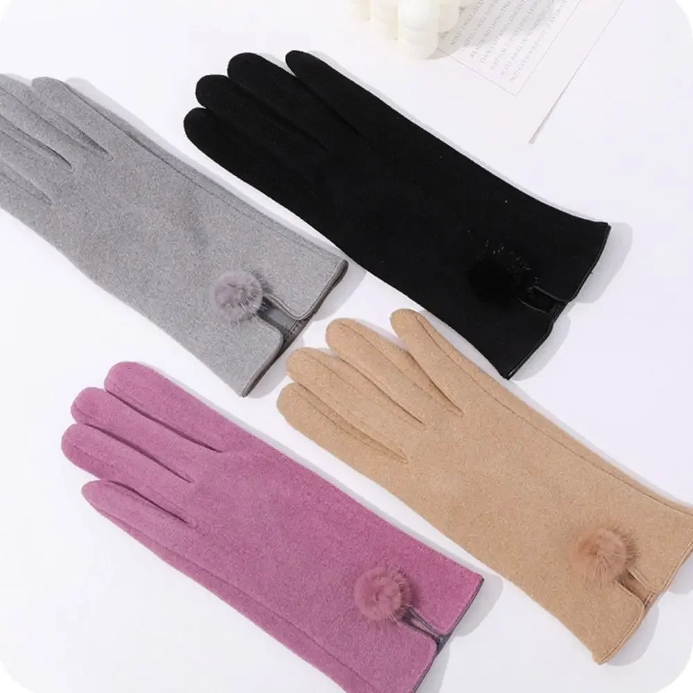 Luvas de Couro Sintético com Suede e Touch Screen Chic Lenogue