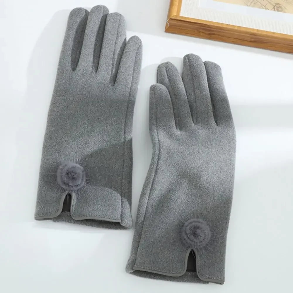 Luvas de Couro Sintético com Suede e Touch Screen Chic Lenogue