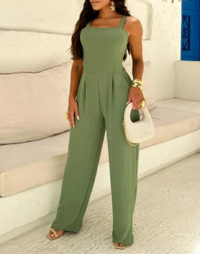 Macacão Elegante com Cintura Marcada para Eventos Lenogue Verde / p