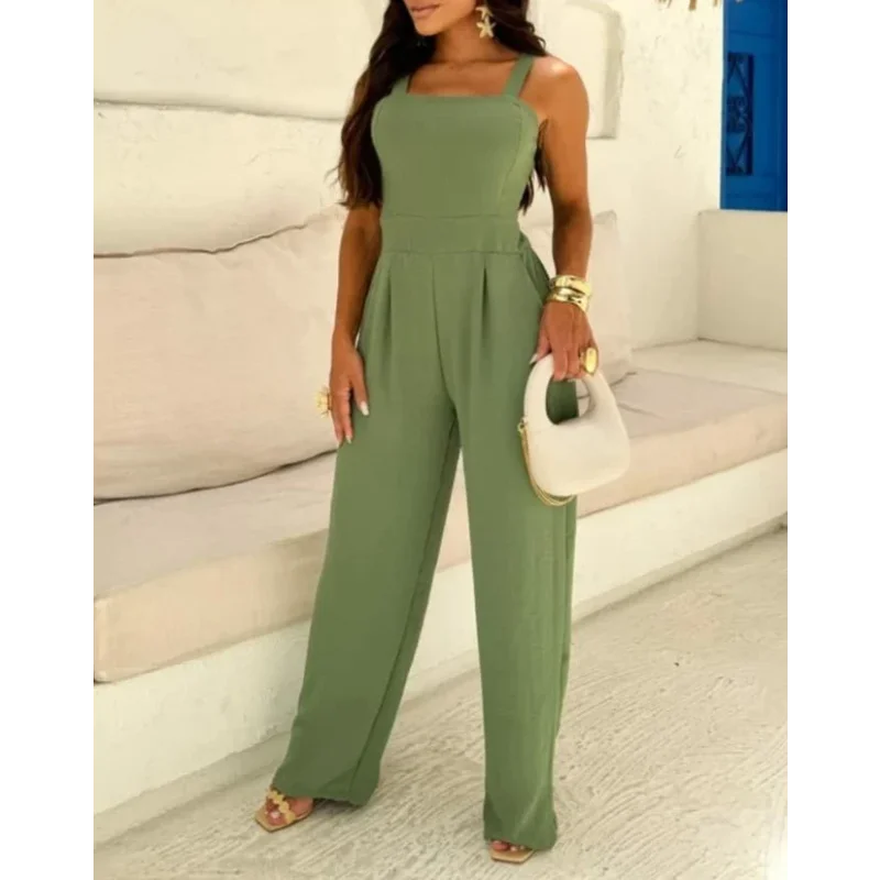 Macacão Elegante com Cintura Marcada para Eventos Lenogue Verde / p