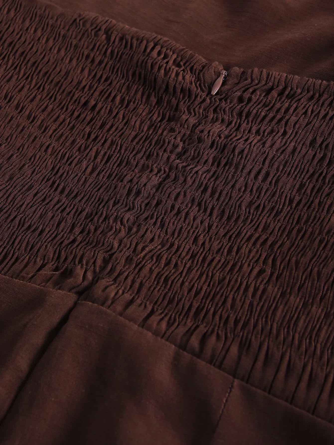Macacão Longo Linho Halter Wide Leg Amarração Marrom Chic Lenogue