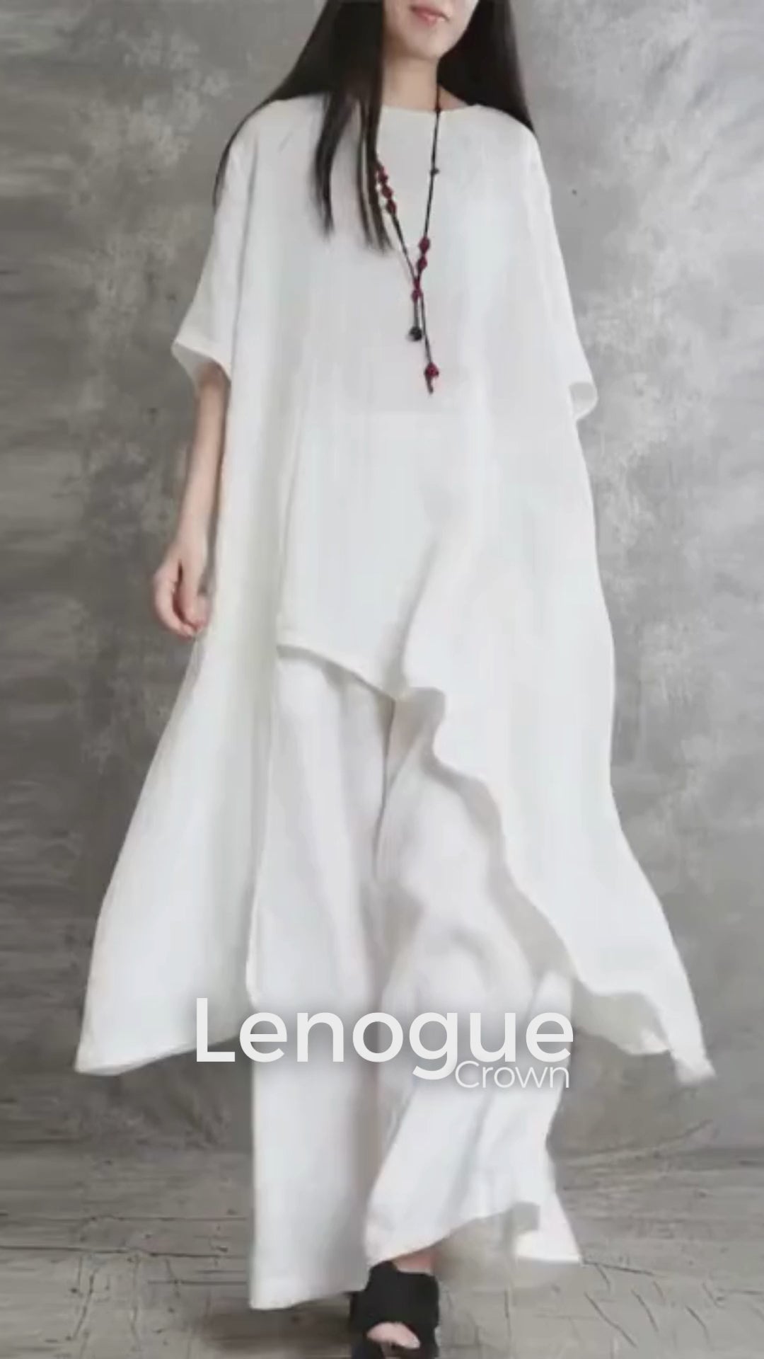 Conjunto Blusa e Calça Pantalona Linho Algodão Cintura Alta Lenogue