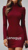 Vestido Curto Decote v com Manga Bufante Sheath Chic Lenogue