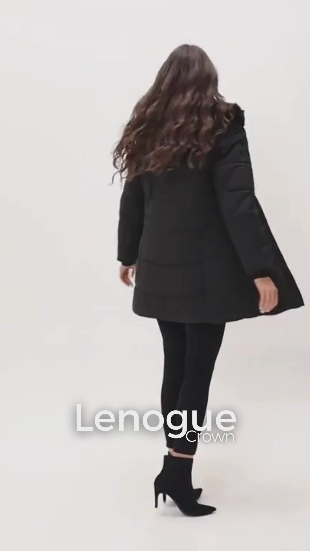 Jaqueta Puffer Longa com Capuz Removível e Sherpa Chic Lenogue