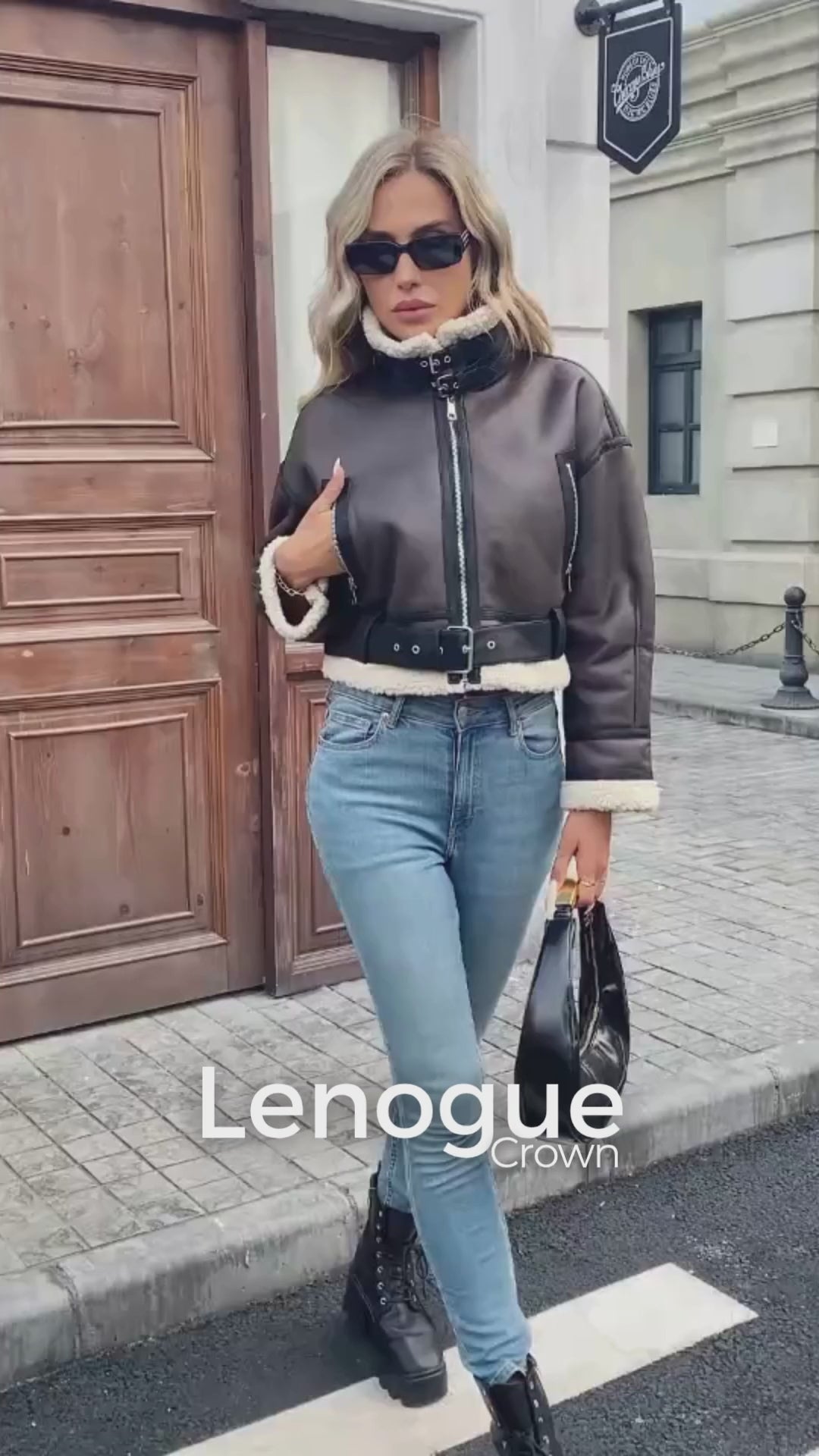 Jaqueta Pelúcia Faux Fur Zipper Ombro Caído Vintage Chic Lenogue
