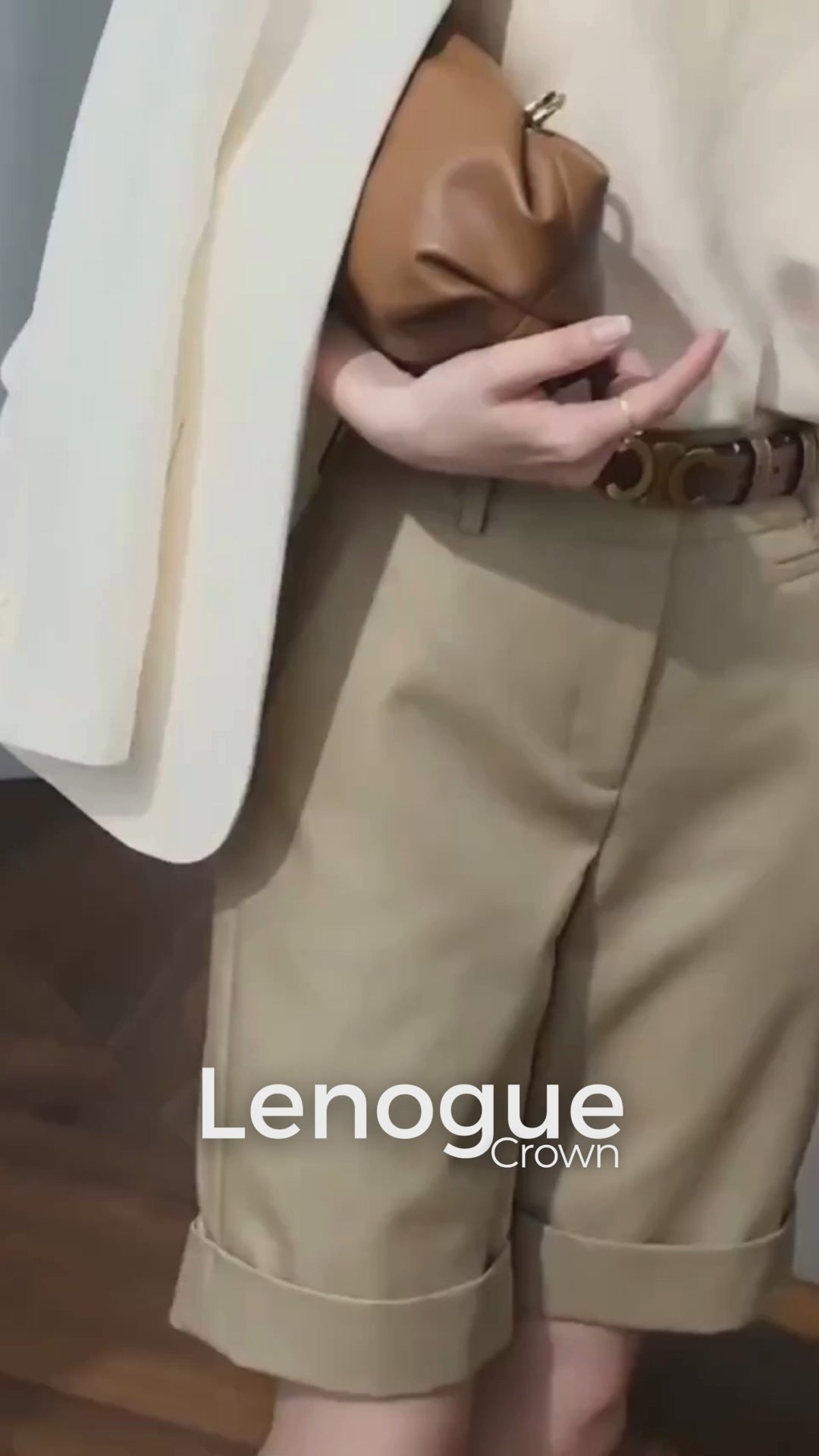 Shorts Cargo com Bolsos e Cintura Alta Chic Lenogue