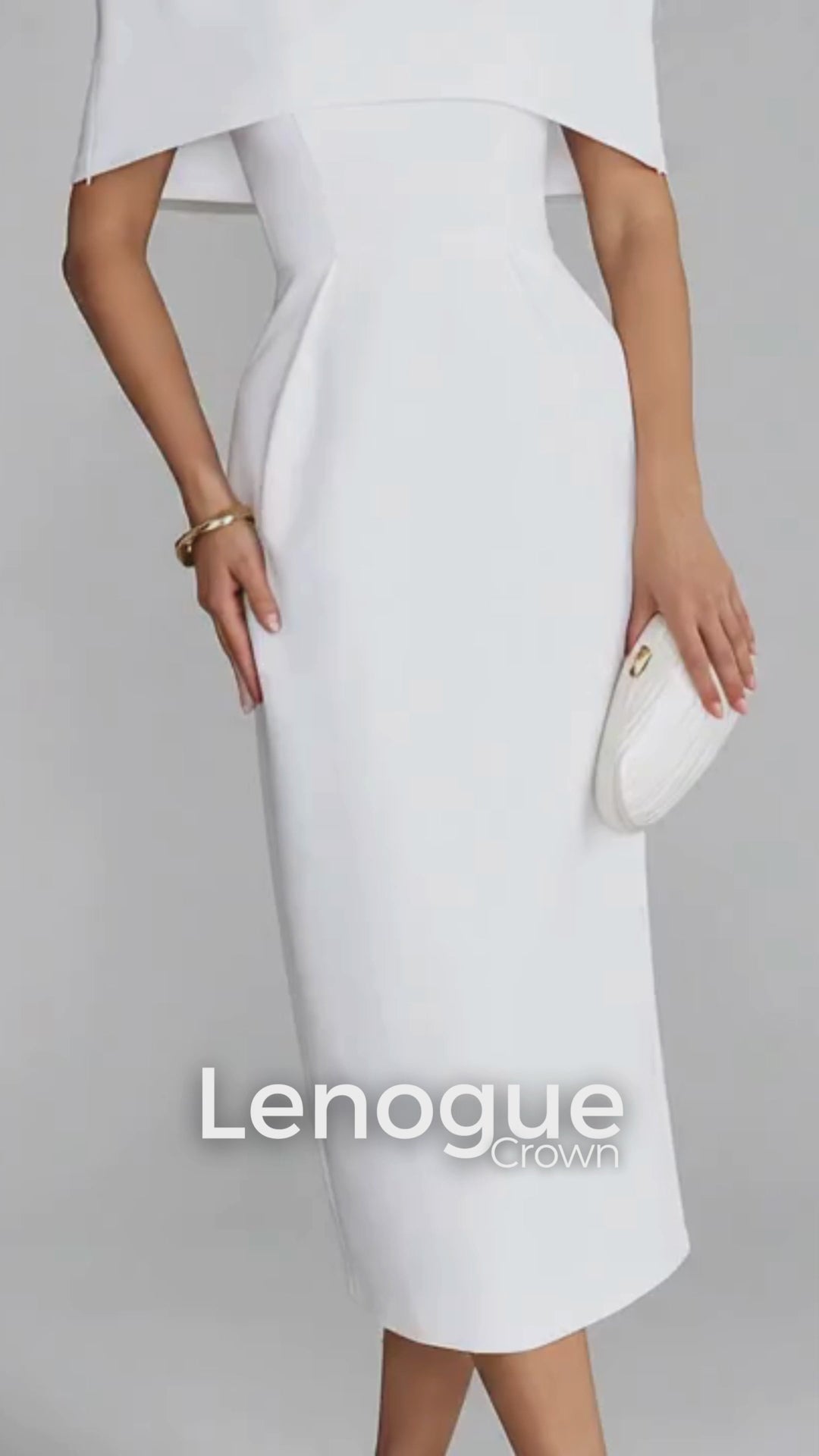 Conjunto com Vestido e Capa Xale Slim élégant Lenogue