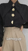 Blusa Social com Pérolas e Gola Marcante Lenogue