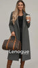 Casaco Longo de Lã Open Front com Cinto e Bolsos Chic Lenogue