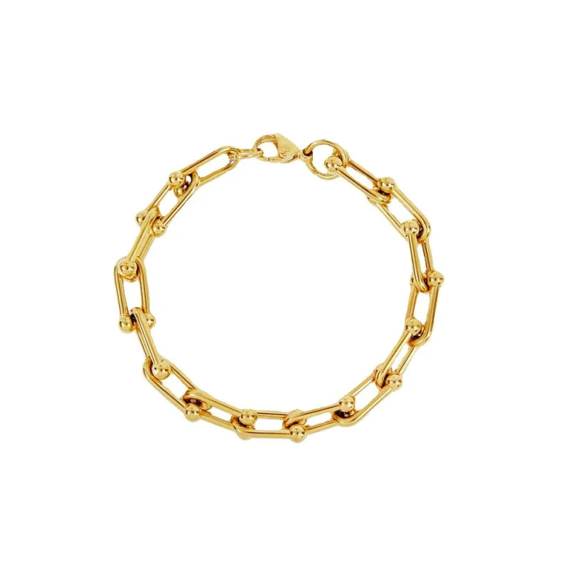 Pulseira Noble Elos Inspiração Entrelaçados Banhado em Ouro 18K Lenogue