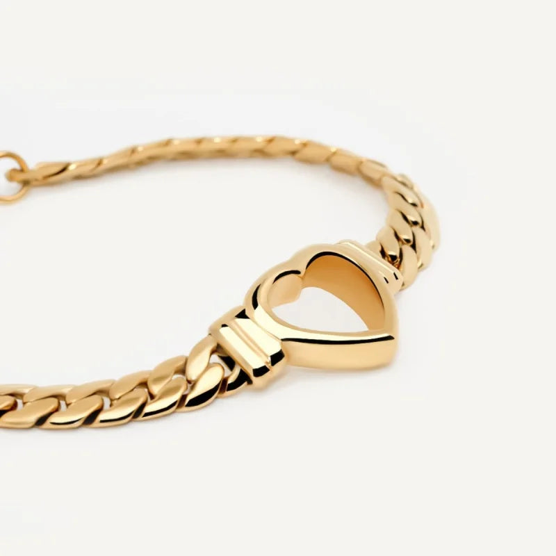 Pulseira Prestigious Coração Minimalista Lenogue Ouro