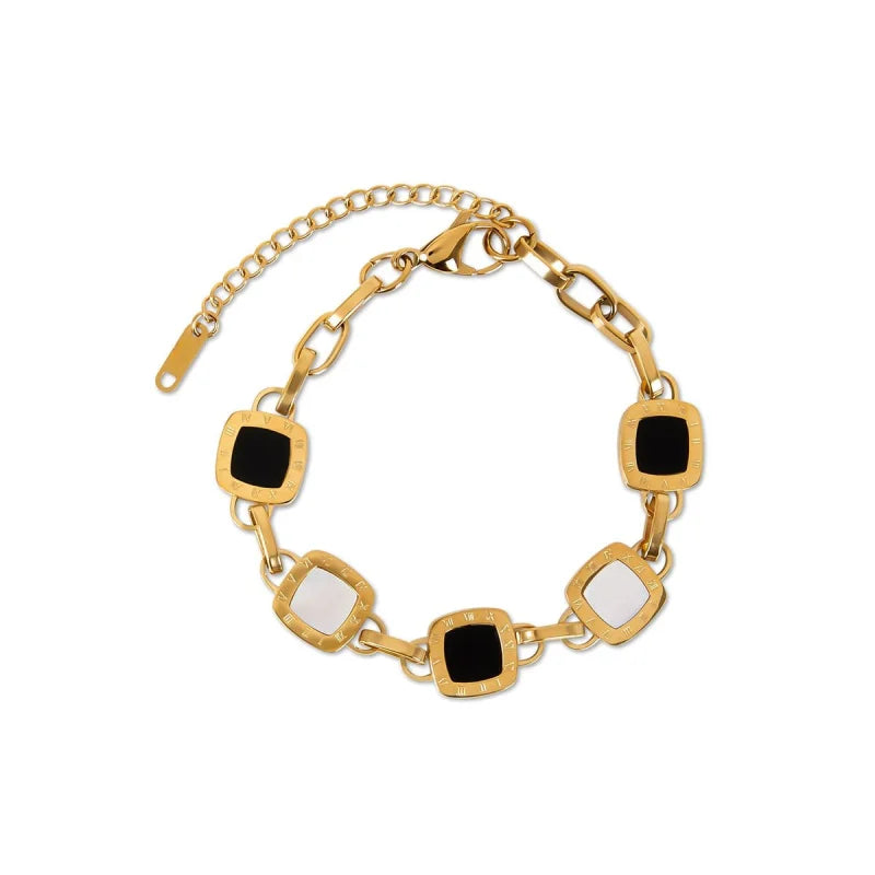 Pulseira Pure Mono Quadrada Banhado em Ouro 18k Lenogue