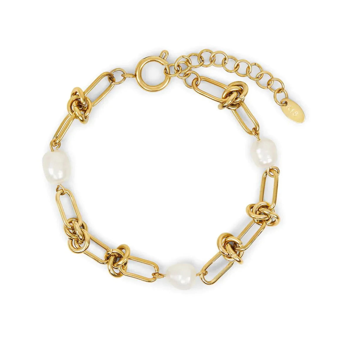 Pulseira Radiant Nó e Pérolas Lenogue Ouro