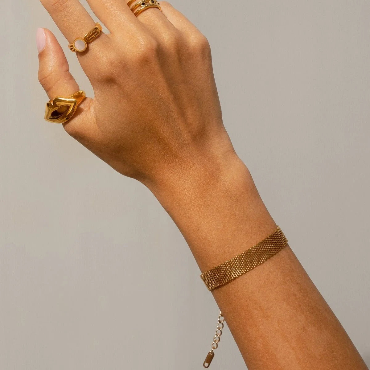 Pulseira Radiant Trama Lisa Banhada em Ouro 18k Lenogue 17cm