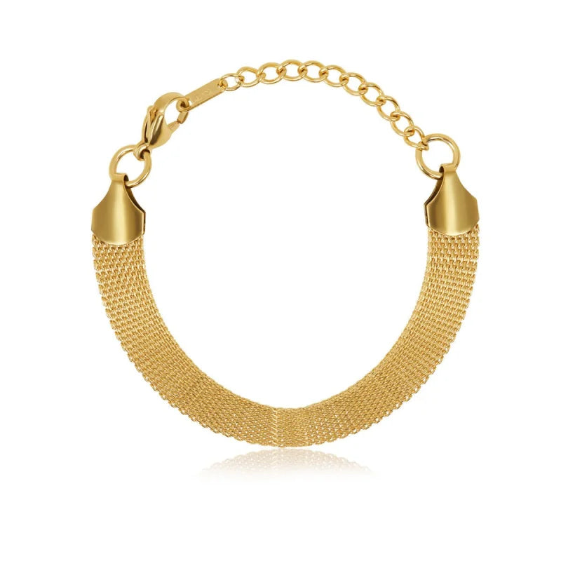 Pulseira Radiant Trama Lisa Banhada em Ouro 18K Lenogue