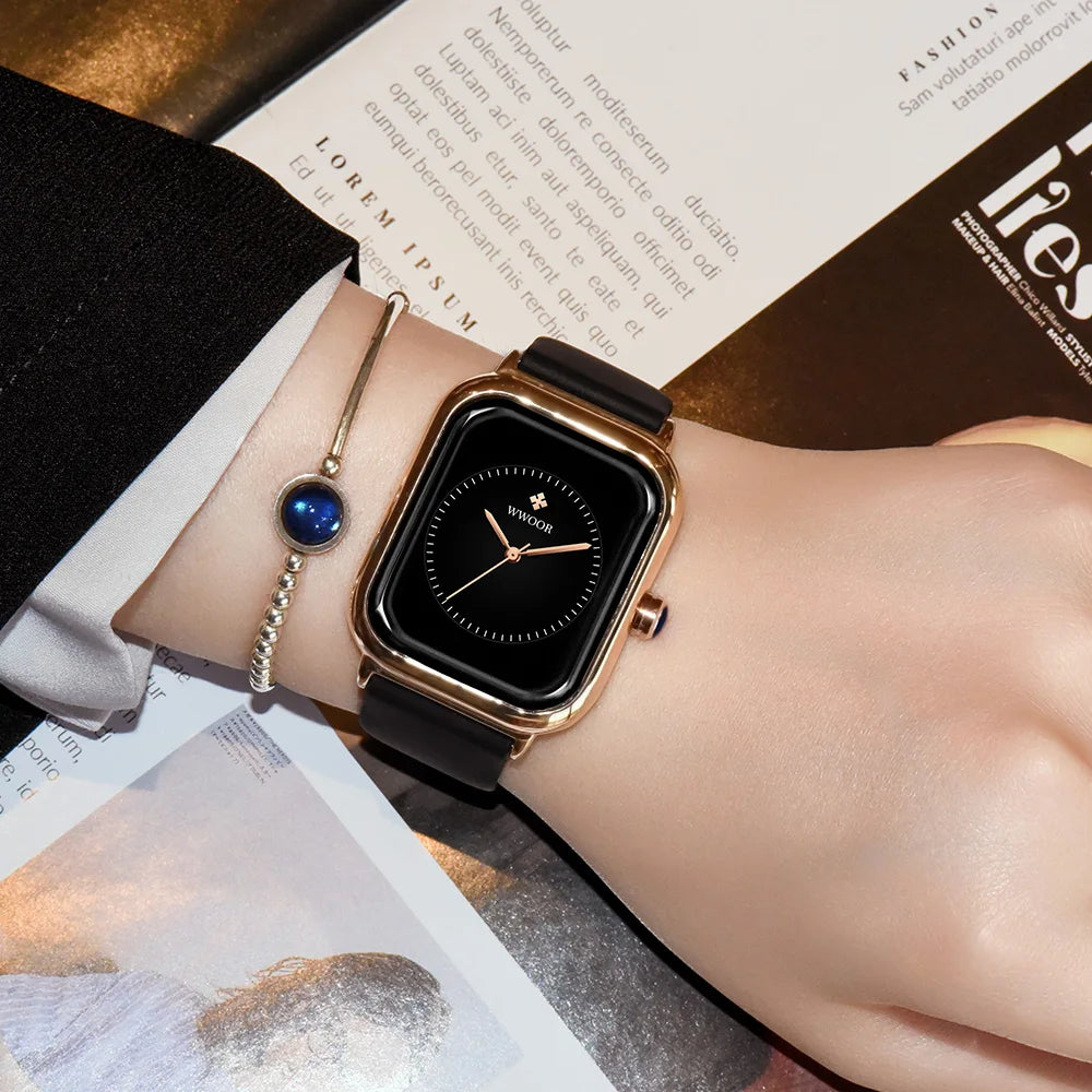 Relógio de Silicone com Fivela Chic Lenogue