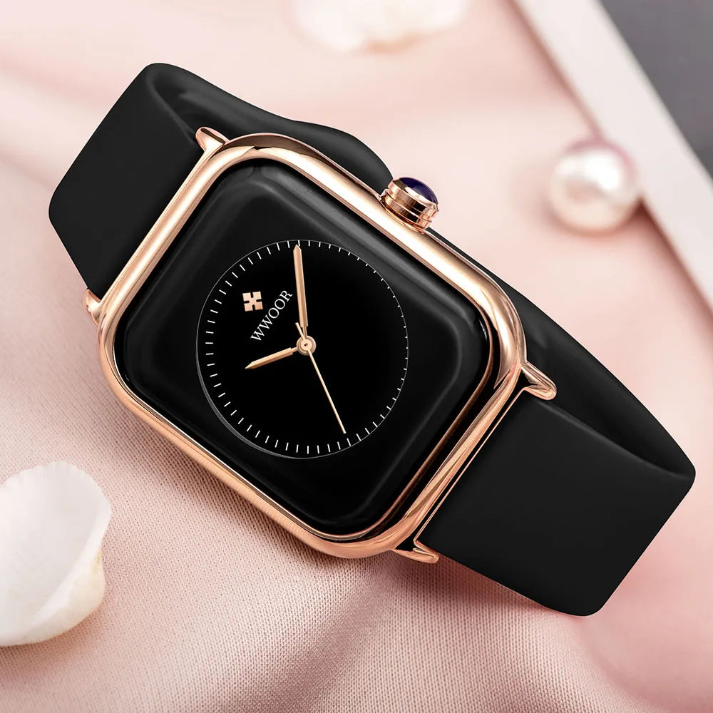 Relógio de Silicone com Fivela Chic Lenogue