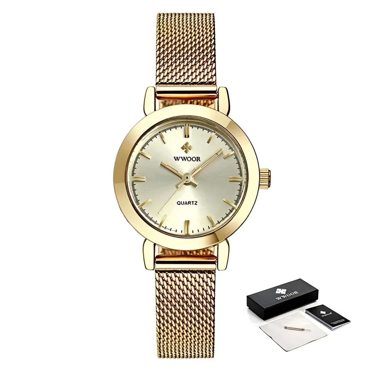 Relógio Royal Feminino Quartzo Aço Inoxidável à Prova D’água Lenogue