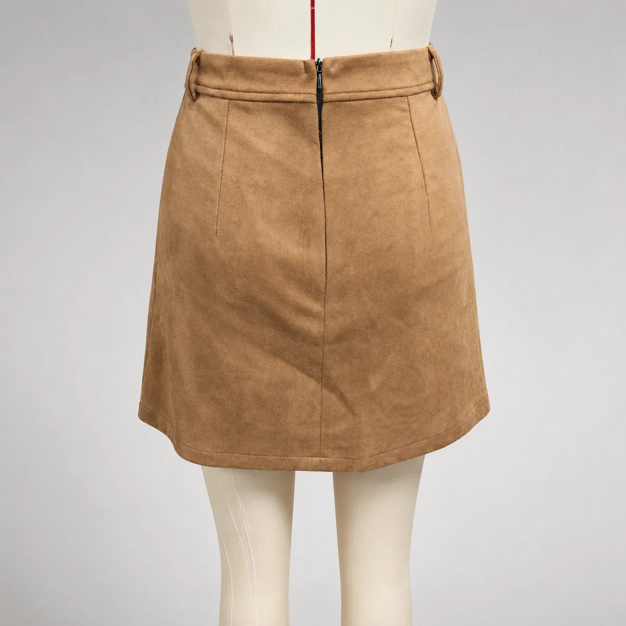 Saia Curta de Suede com Franjas Marrom Vintage Chic Lenogue