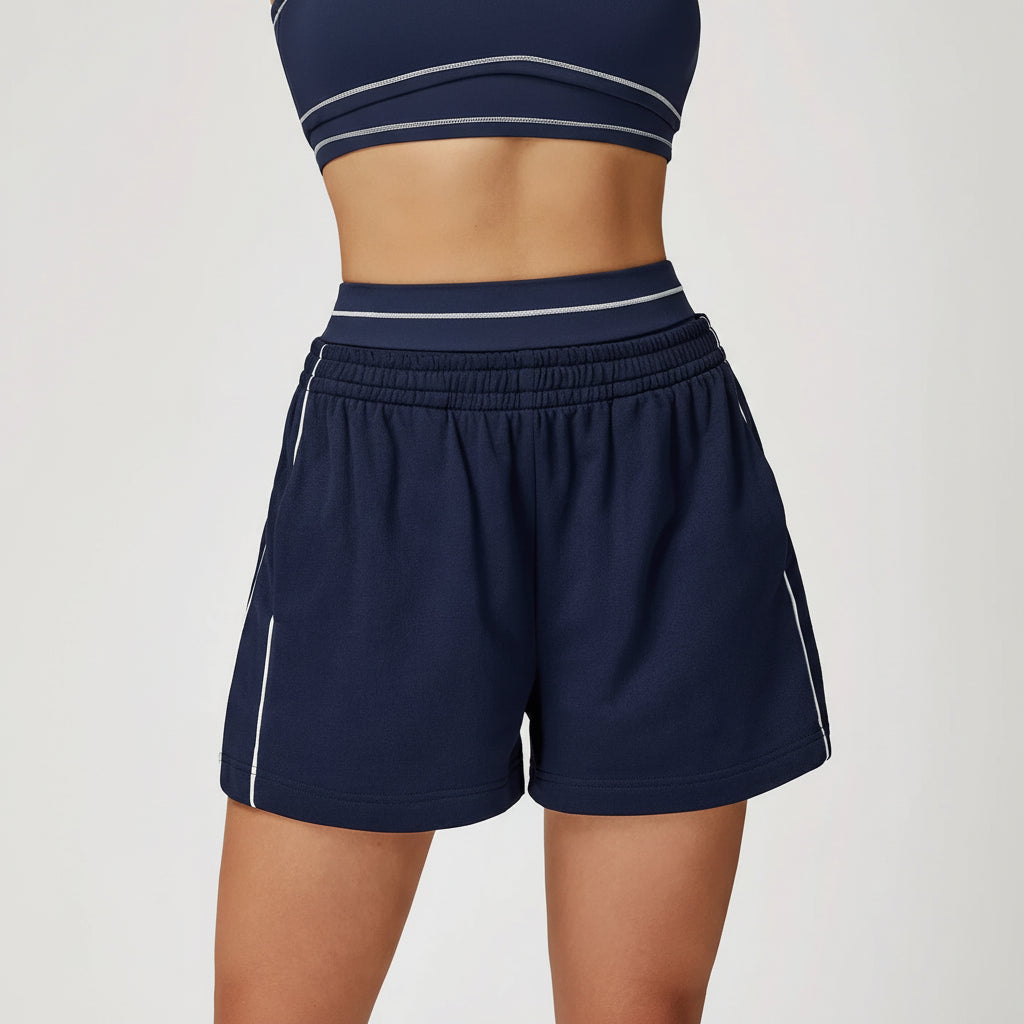 Shorts de Malha Tecnológica Secagem Rápida com Bolsos Lenogue Azul / p