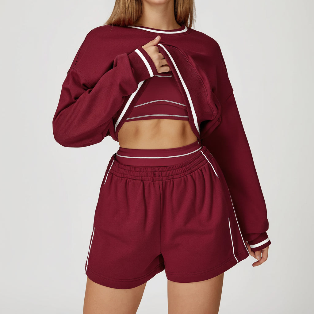 Shorts de Malha Tecnológica Secagem Rápida com Bolsos Lenogue Vermelho / p