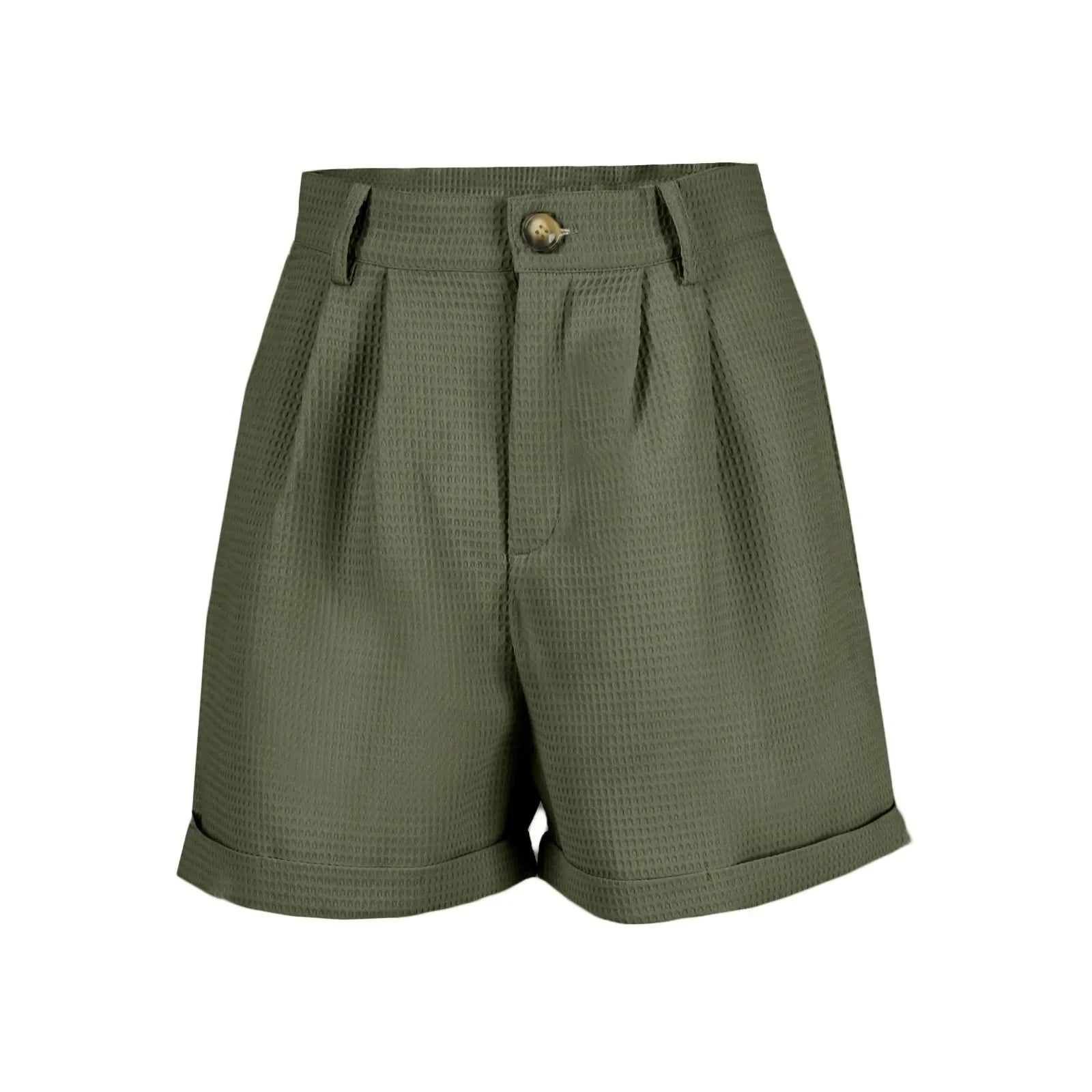Shorts Xadrez com Bolsos e Cintura Média élégant Lenogue