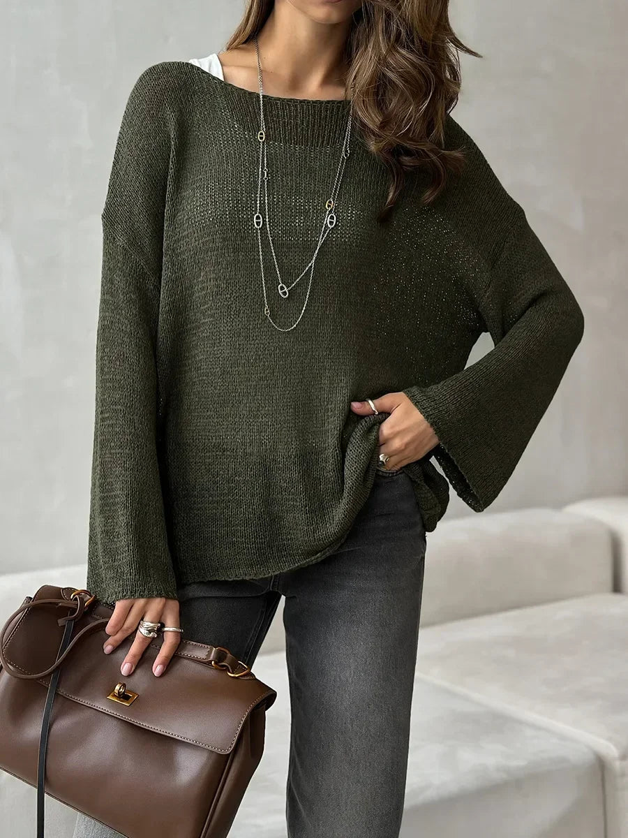 Suéter de Tricot Vazado Algodão e Acrílico Lenogue