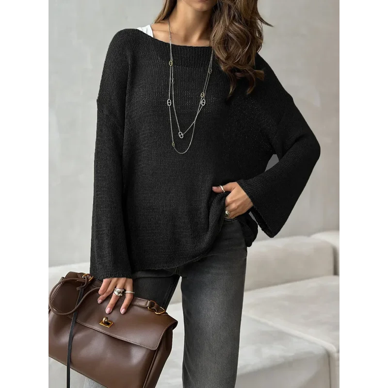 Suéter de Tricot Vazado Algodão e Acrílico Lenogue Preto / p