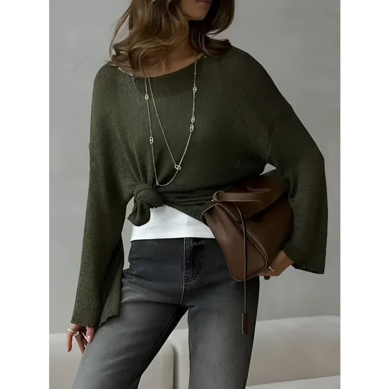 Suéter de Tricot Vazado Algodão e Acrílico Lenogue Verde / p