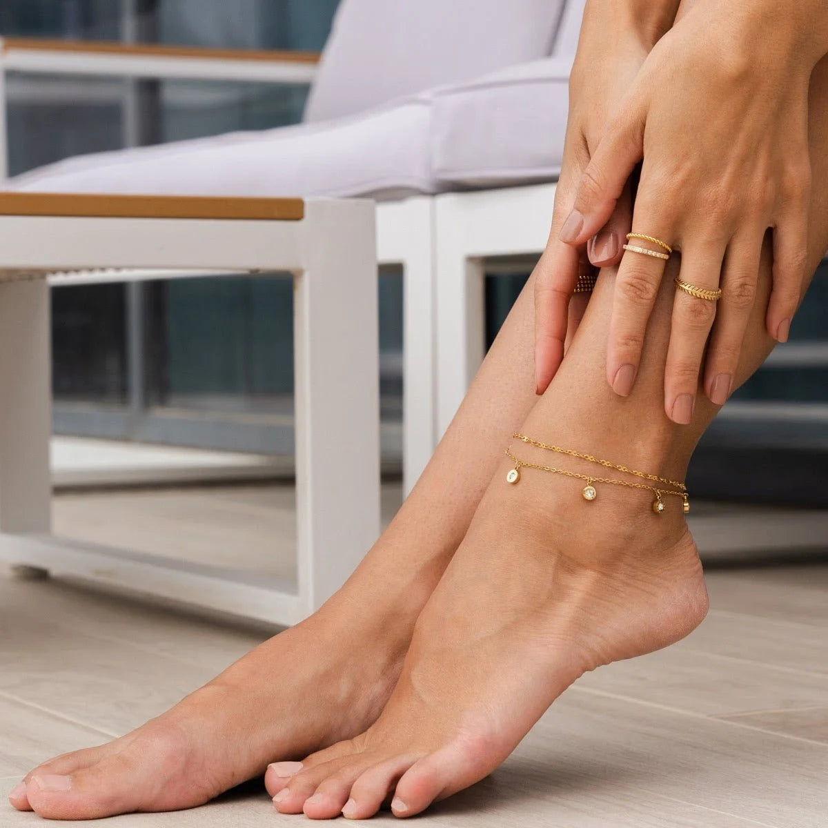 Tornozeleira Imperial Atlas Zircônia Lenogue Ouro