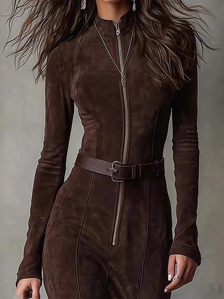 Vestido Curto Xadrez Gola Redonda Cintura Alta Plissado Lenogue