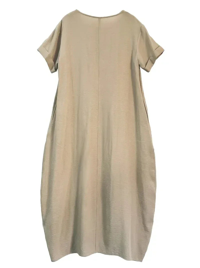 Vestido Longo Casual de Malha com Elastano Lenogue