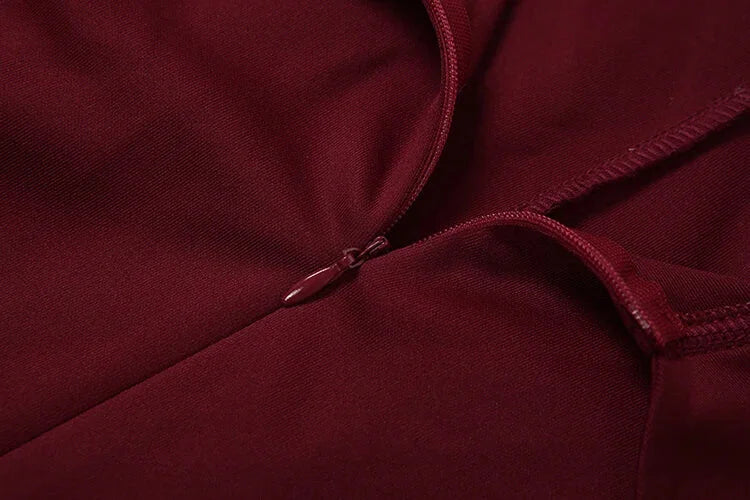 Vestido Longo Tubinho Gola Lapela Ombreiras com Zíper e Fenda Lenogue