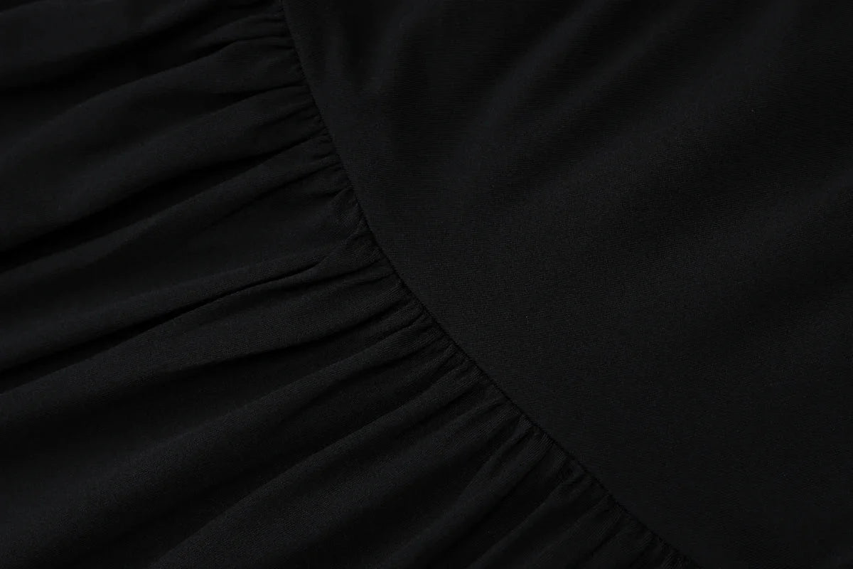 Vestido Longo um Ombro só com Franzido e Pregas Lenogue