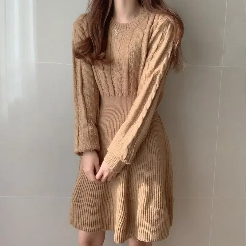 Vestido Midi em Tricot Off White para Estilo Casual Chic Lenogue