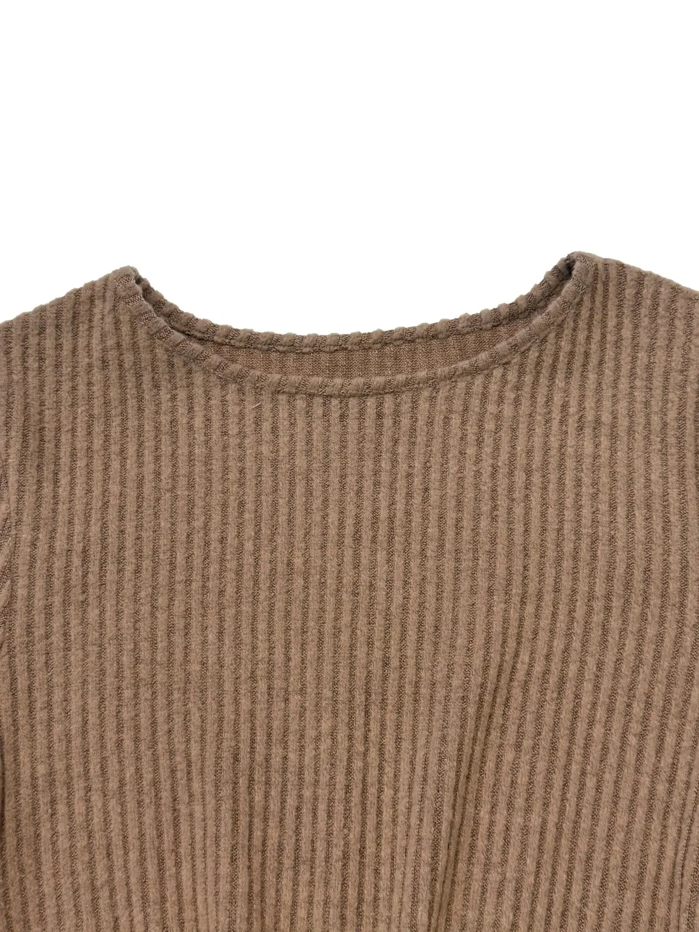 Vestido Midi Tricot Gola Redonda Nó e Fenda Transpassada Lenogue